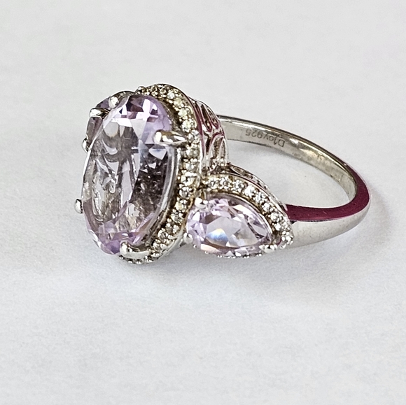 Genuine Rose De France Amethyst Ring in Platinum/925 Sz 6. New! - Picture 11 of 11